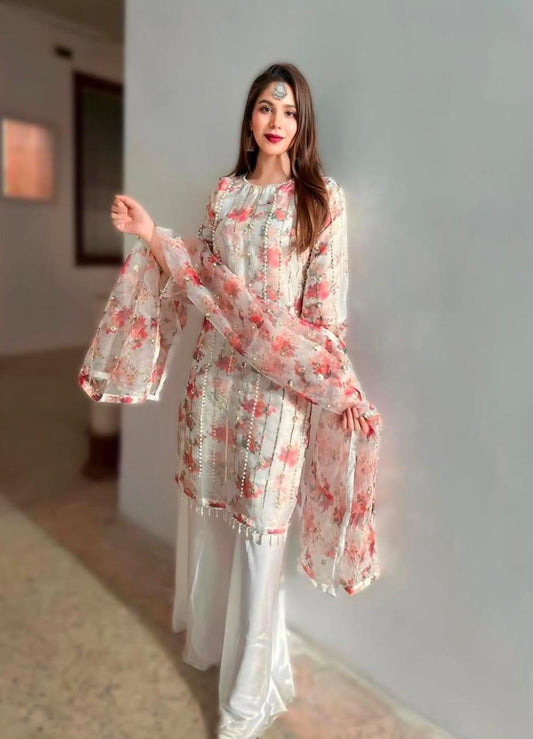Digital Print & Beats Sitara Work 3pc Dress 👗 (Ajwa15171)