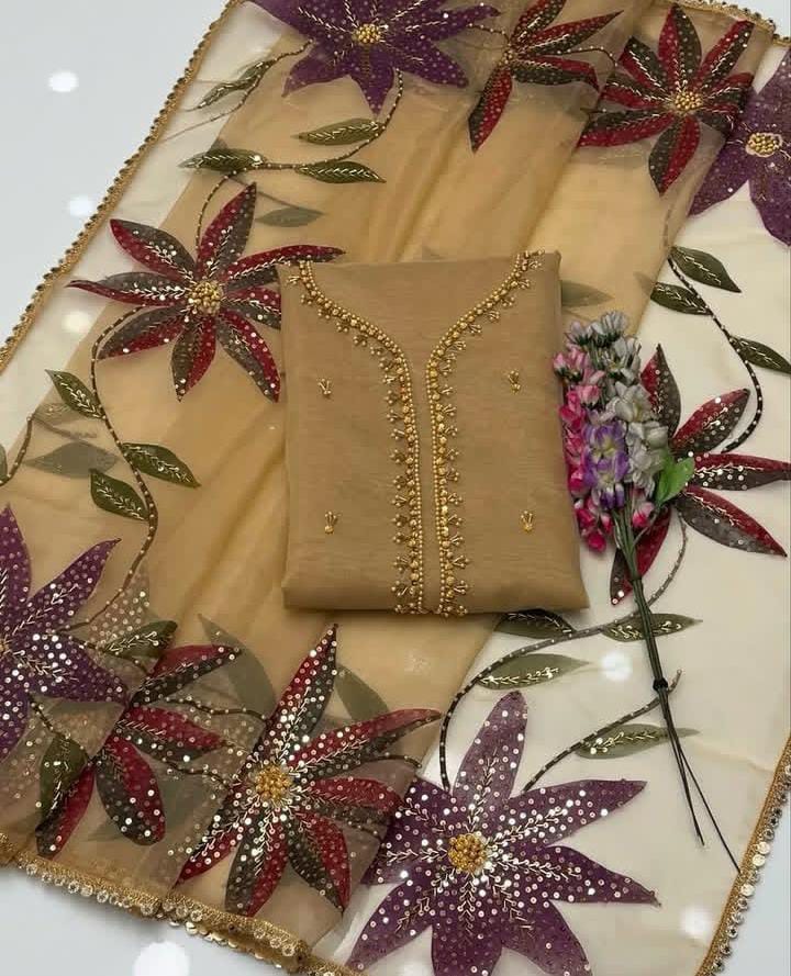 3 piece beautiful & Stunning handwork Stones And beads work