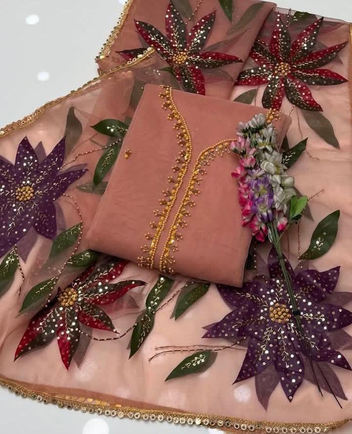 3 piece beautiful & Stunning handwork Stones And beads work