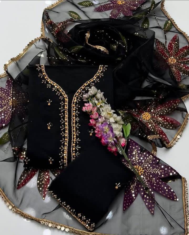 3 piece beautiful & Stunning handwork Stones And beads work