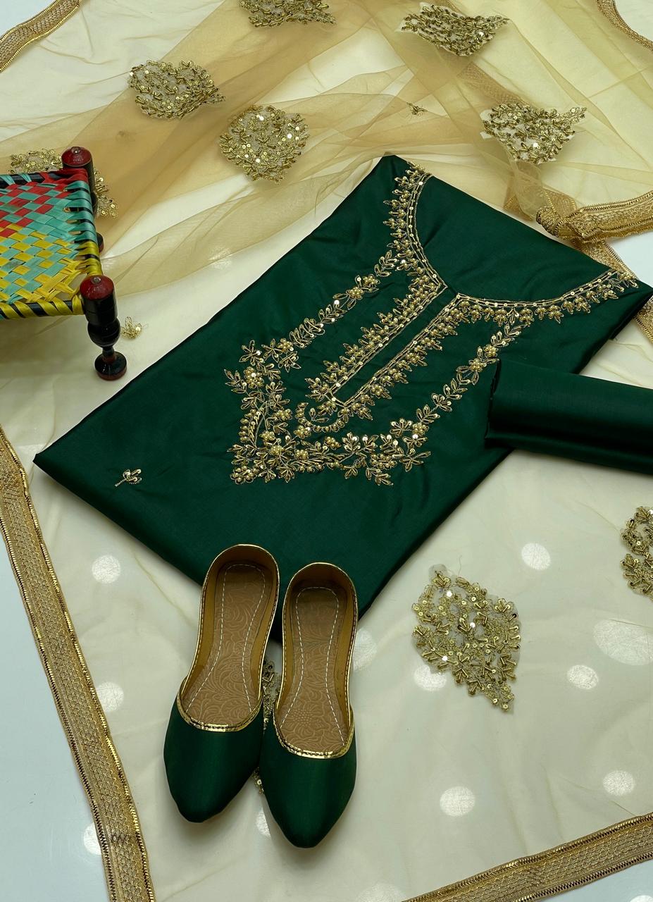 fancy 4 piece kattan silk beautiful Ari work