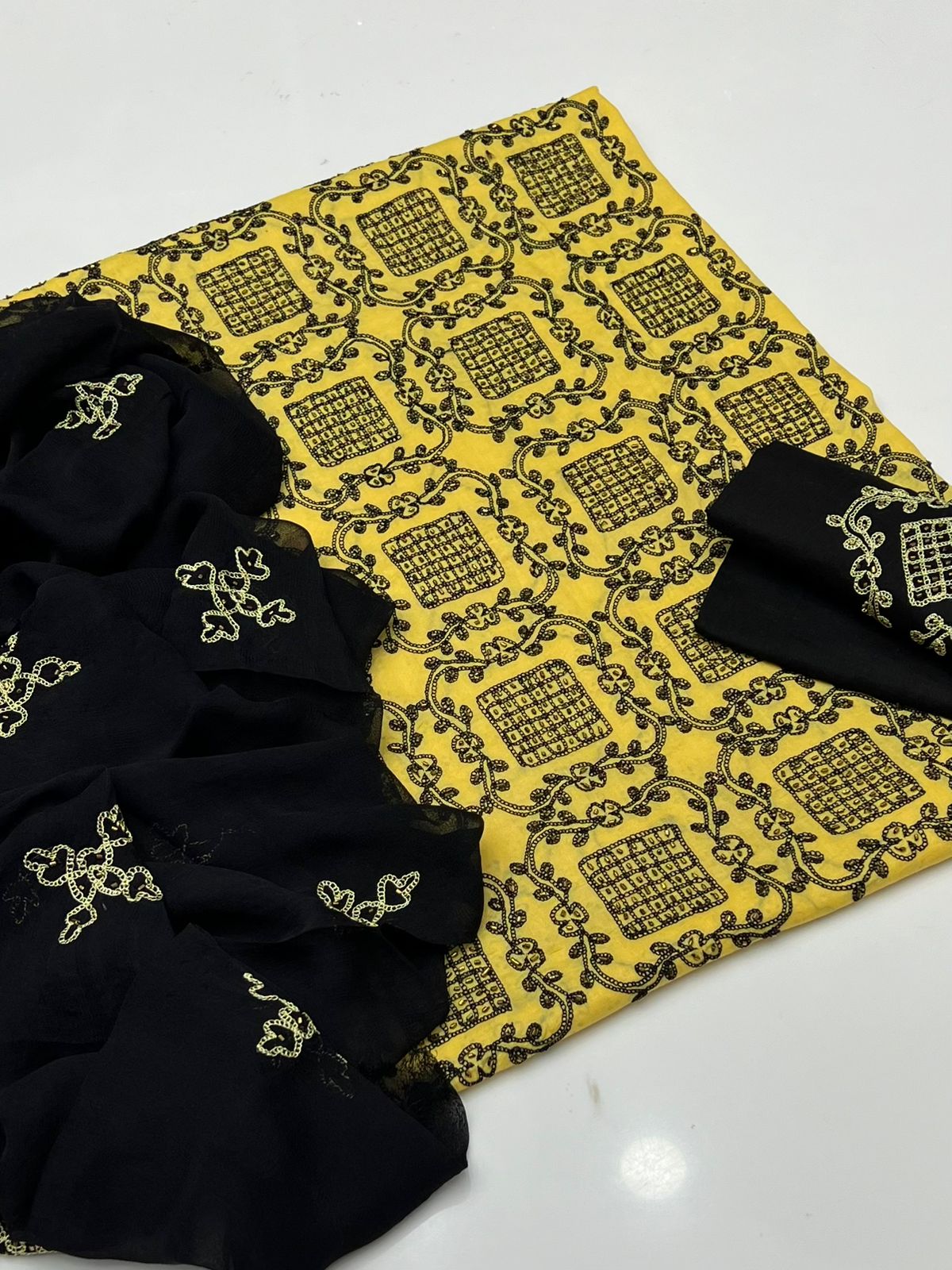 Handmade 3pc Suit Aar Cut Dana Work On Lawn Full Shirt Jall